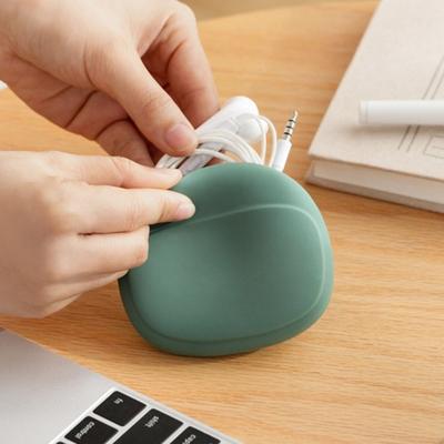 Silicone Storage Bag Headphone Organizer Compact Design Washable Portable Data Cable Storage