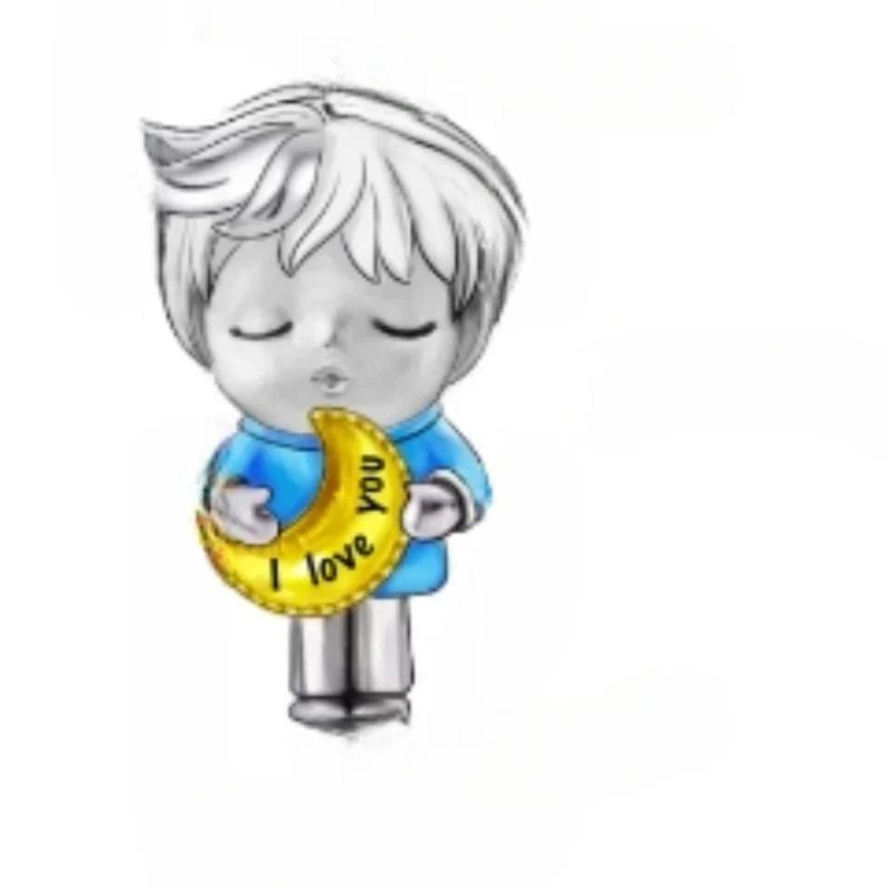 925 Silver Golden Charm Crown Family Tree Safety Chain Hollow Beads for Women DIY Bracelets Jewelry