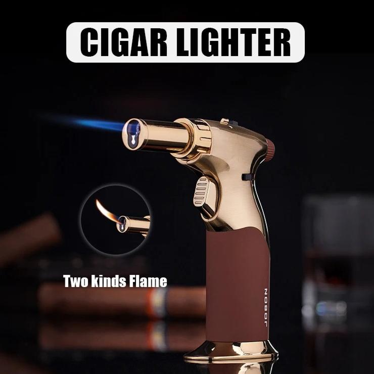 High Quality Metal Windproof Direct-draft Cigar Lighter with Adjustable Size for Men's Small Gifts Cigarette Accessories