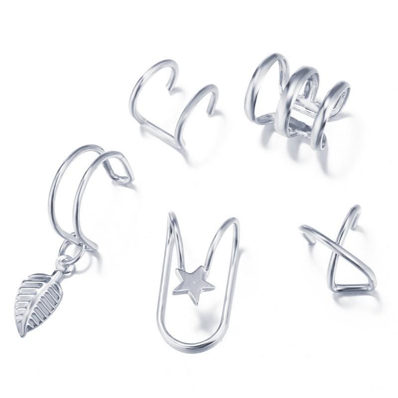 Korean Crystal Clip Earrings For Women Zircon Earing Without Hole Jewelry Fake Earrings Single Ear Bone Clip Earings Ear Cuffs