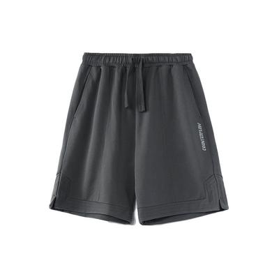 Li Ning CF Embroidered Letter Loose Drawstring Casual Shorts Men Shorts Thunder-Grey AKSR669-3