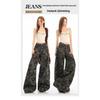 High street workwear wide-leg denim camouflage pants for women 026 new high-waisted slimming loose straight pants