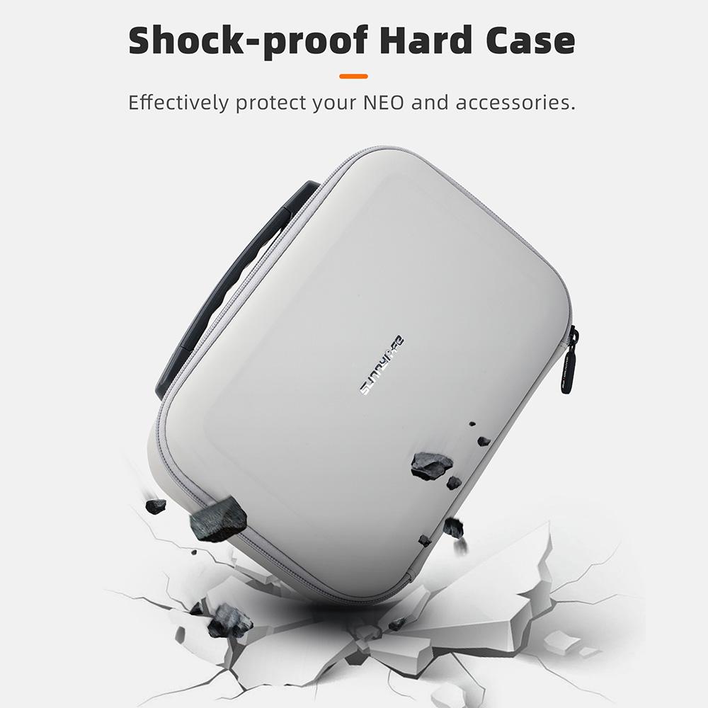 SUNNYLIFE NE-B918 For DJI Neo Storage Bag Hard Shell Protection Case Four Battery Set Bag