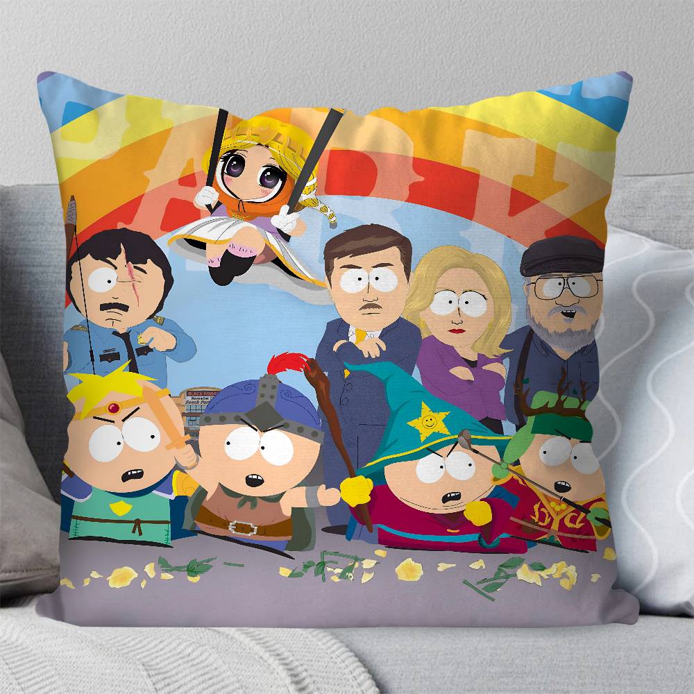 S-South Park Pillow Case Square Pillow Bedroom Sofa Leisure Comfort Cushion Car Living Room Home Decoration