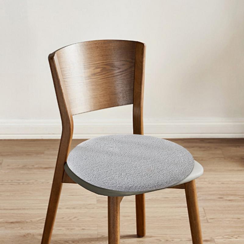 Round Washable Sherpa Seat Cushion Soft Reusable Non-slip Seat Cushion Home Daily Decor for Car Seat Accent Chairs Vanity Chairs
