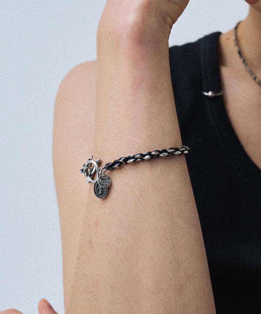 Scalettoblack Rsm028 Half Combi Round Chain Braclet