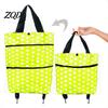 Commuter Shopping Cart for Students Foldable Bag with Wheels, Heavy-Duty Waterproof Oxford Cloth Grocery Cart, Compact Stroller City Living