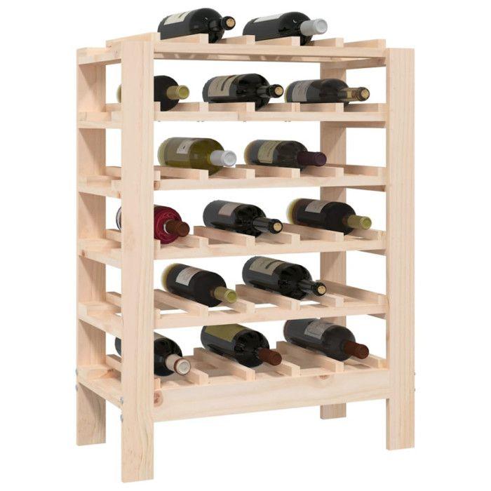 VidaXL Casier à vin 61,5x30x82 cm Bois de pin massif 822556