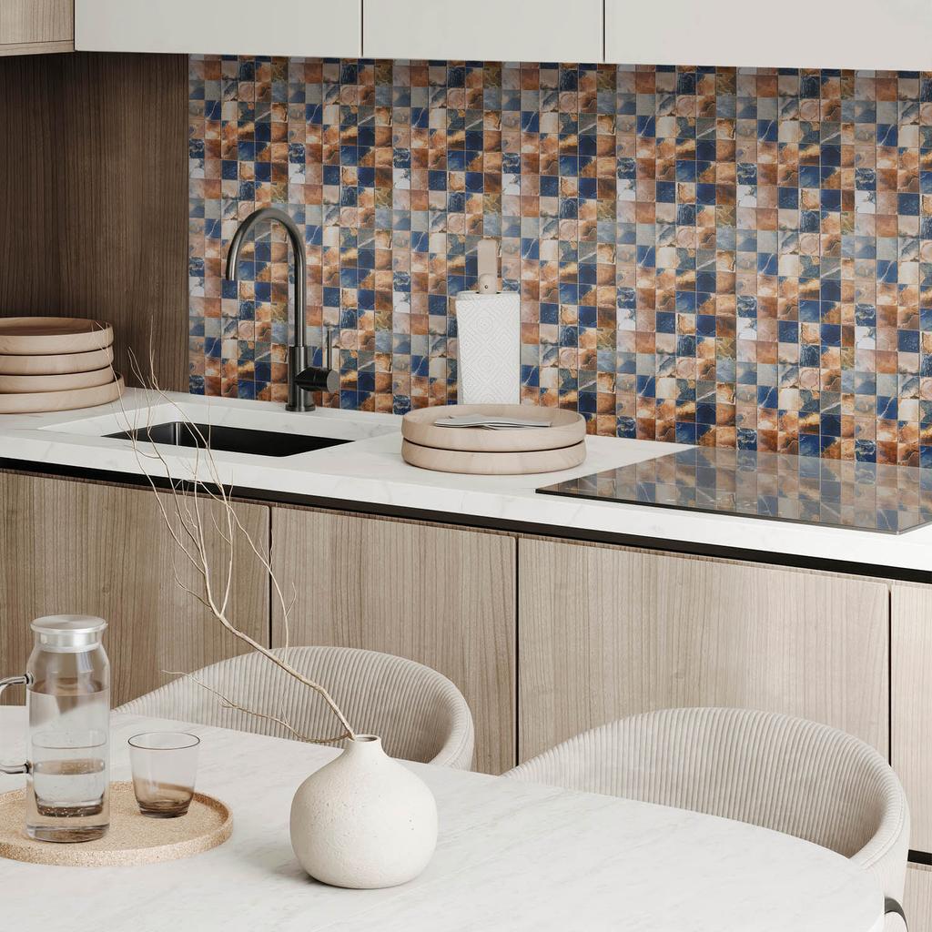 Komplet Kafelków Pcv Z Dekorem Do Kuchni Lub Łazienki Mozaika Z Kamiennymi Wzorami 10X40X20 Cm