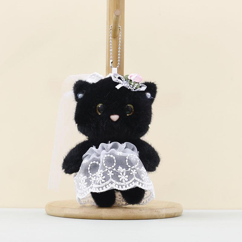 Cute Wedding Bear Plush Pendant Plush Keychain With Short Plush For Ideas Gift