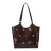 Bolso Tote Vintage de Cuero Suave Marrón para Mujer, Bolso de Hombro de Gran Capacidad, Bolso de Axila, Diseño Pequeño, Bolso de Mano de Piel de Vaca Suave para el Día a Día
