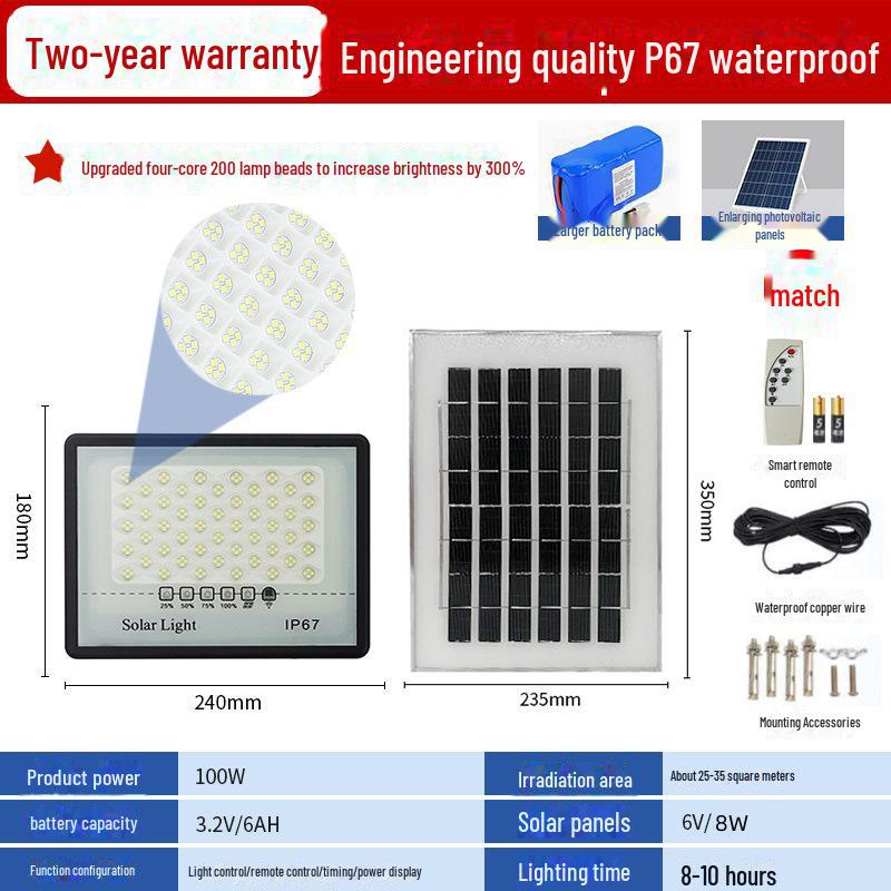 

Diyiming Мощный водонепроницаемый солнечный светильник для внутреннего и наружного использования