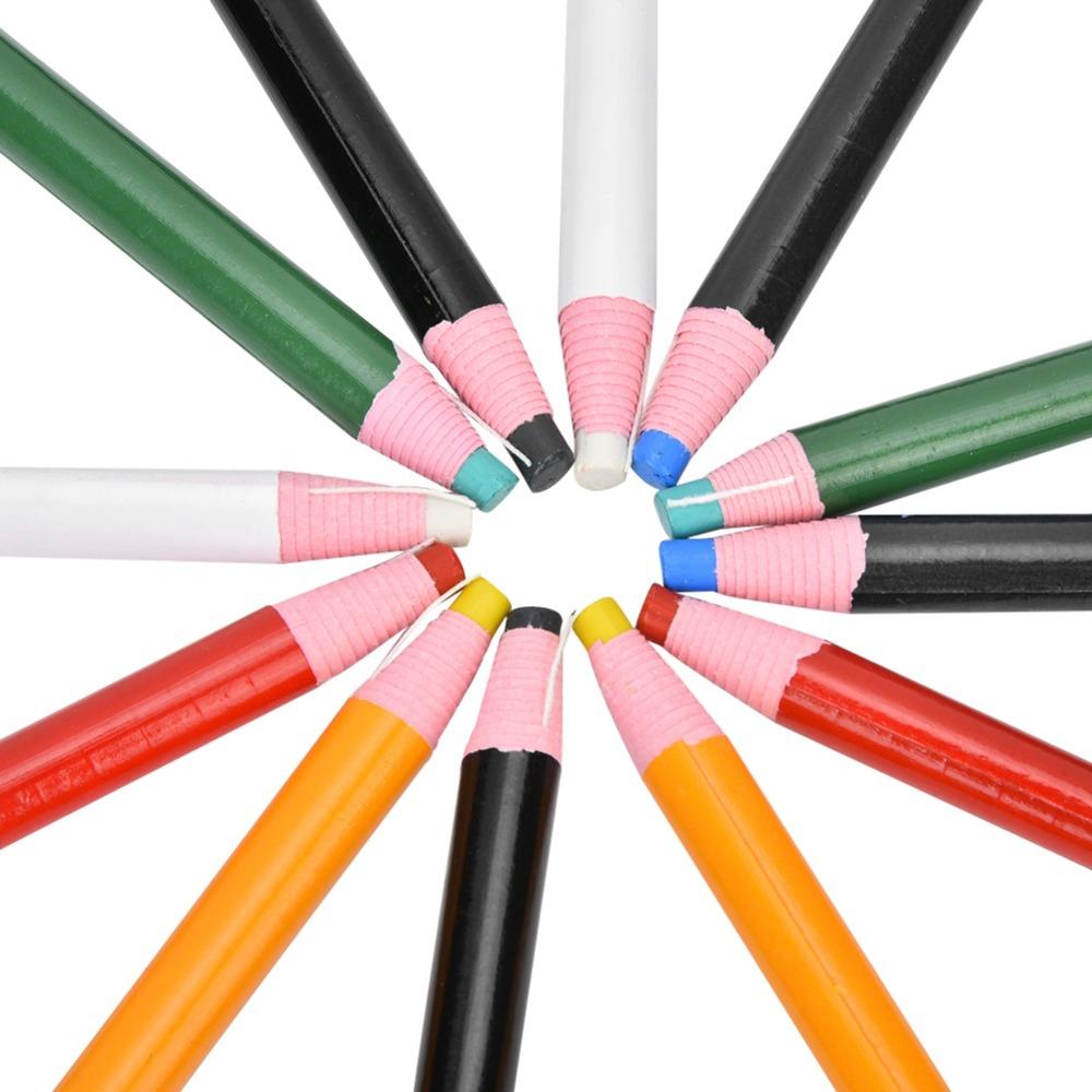 12pcs 6 Colors Fabric Marking Pencil Peel-Off Erasable Pen Versatile Sewing Crayons For Sewing