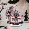 Unique Holiday Party Centerpieces Halloween Dark Style Table Decorations Acrylic Pink And Black Gothic Centerpiece Sweet Cool Home Accents Crescent