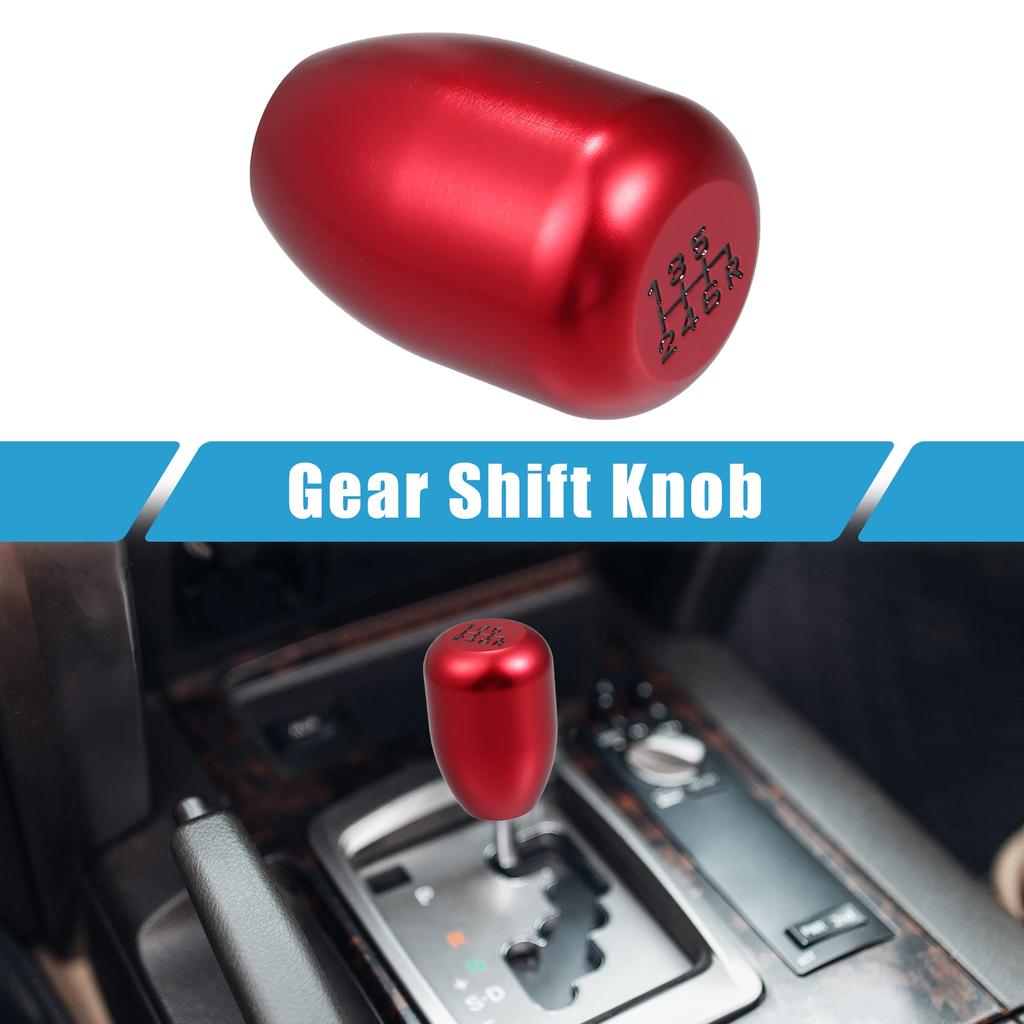 A ABSOPRO Car Gear Shift Knob Stick Shifter Handle Car Shift Knob 6 Speed Universal Red