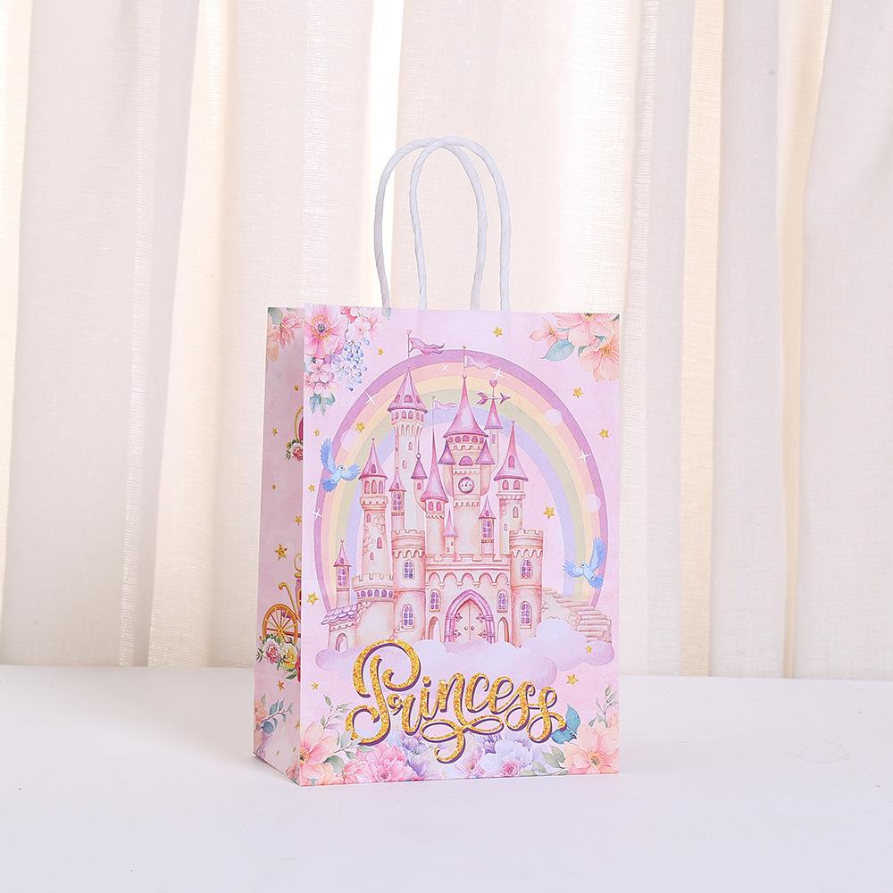 StoBag, Pink Princess Sweets Paper Tote Bags Fairytale Gift Packaging for Girls’ Birthdays Baby Showers Party Favors