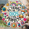 DIOS Wooden Sign with Spanish Bible Scriptures - Round Sign for Front Door, Wall, Room Hanging Decor - Ideal Home Hanging Ornament
