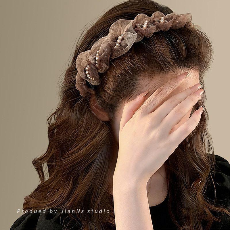 Elegant Temperament Rhinestone Design Hairband For Women Daily Wear Headwear Non-Slip Wash Face Headband Hair Accessories