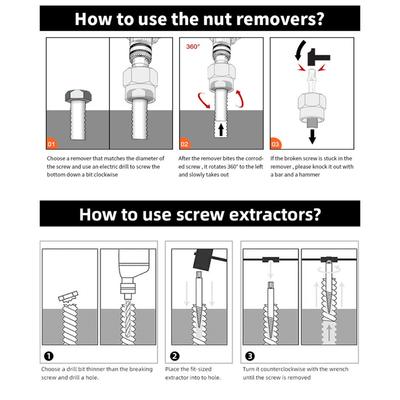26-Piece Bolt Extractor Set Spiral Screw Extractor Set and Drill Bits Extraction Socket Set for