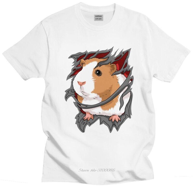 Cute Guinea Pig Pet Tshirts Unisex Short Sleeves Summer T Shirt Classic Animal Tshirt Loose Fit Soft Cotton Tees Apparel