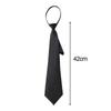 Unisex Black Simple Clip On Tie Security Tie Uniform Shirt Suit Neckties Steward Matte Funeral Lazy Neck Ties Men Women Students