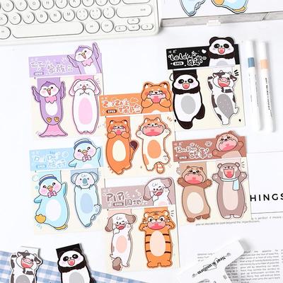 2pcs/Set Cub Adventure Magnetic Bookmarks Cartoon Animal Print Kawaii Mini Page Clips Marker Holder for Reading Books