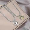 Simple stainless steel Tree of Life snake bone chain clavicle necklace, gold