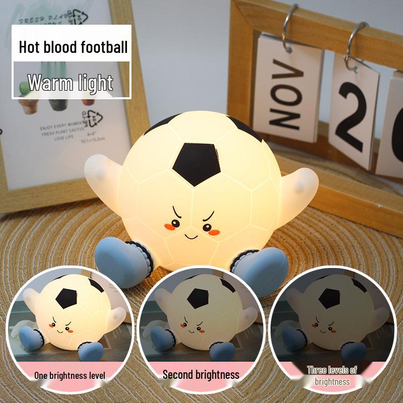 World Cup Night Light: Cartoon Soccer Silicone Lamp for Kids' Sleep