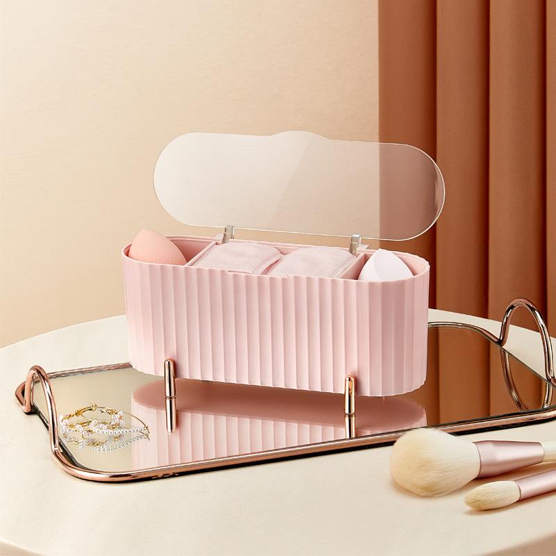 New Cotton Swab Makeup Box Desktop Make Up Container with Transparent Lid Organizer Storage Box for Cotton Swab/Cotton Pads