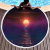 Oil Painting Round Beach Towel,Night Sky Star Moon Print Sand Resistant Beach Blanket,Absorbent Quick Dry Pool Towel Picnic Mat