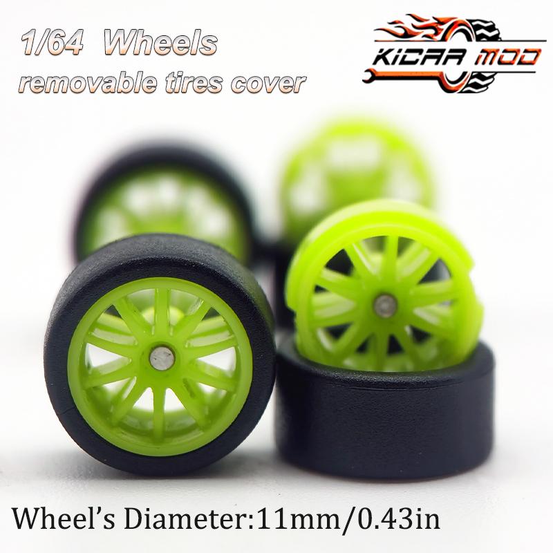 1/64 Rlc Premium Räder Mit Gummi Slick Reifen Für Räder 10 Speichen Modellauto Umbau Teile D:11 Mm (1 Satz)