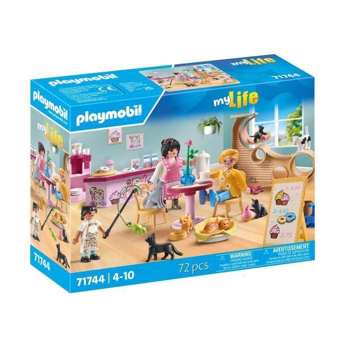 PLAYMOBIL 71744 Cat Bar with 6 Cats and 3 Figures, My Life, 72 Pieces, Ages 4 and Up