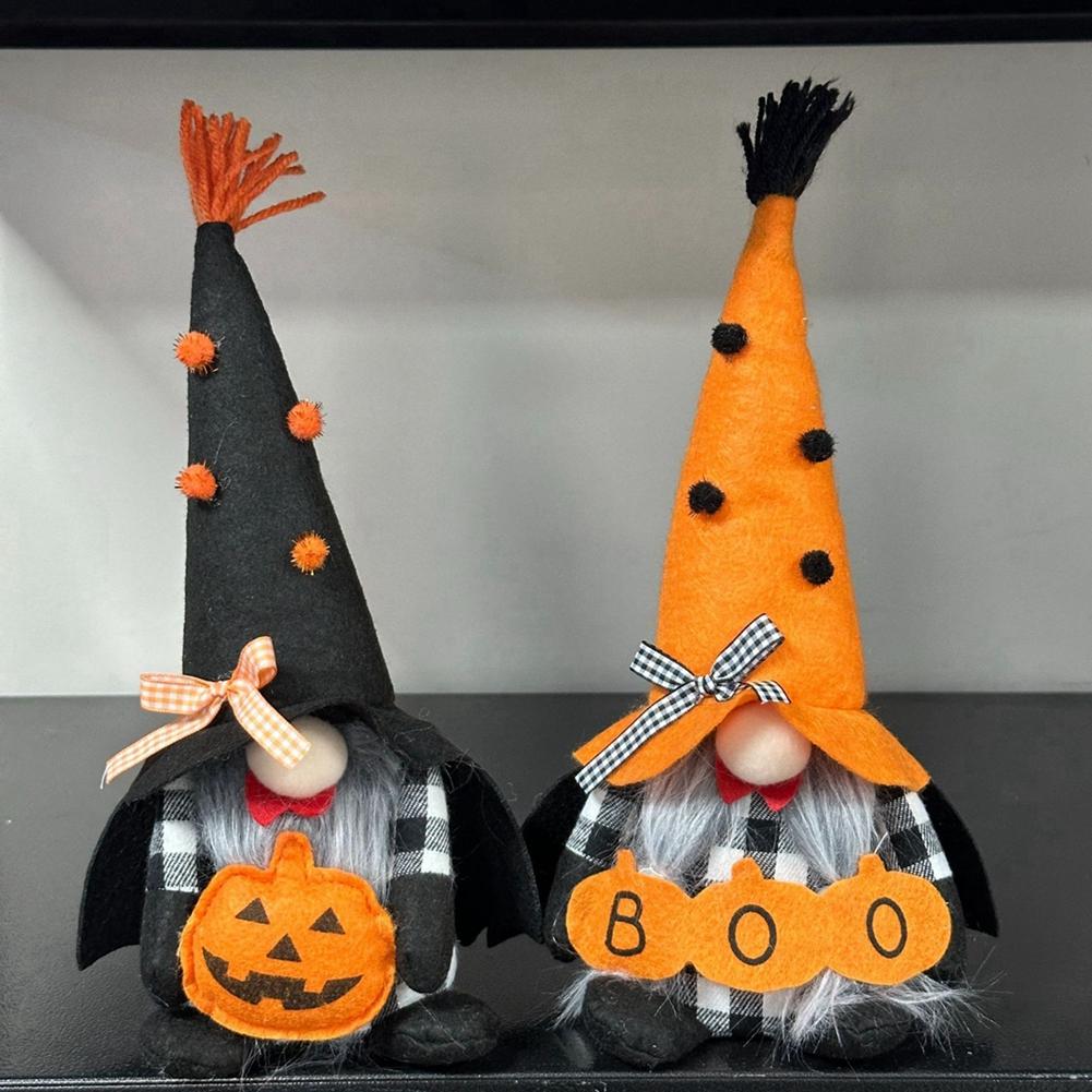 Halloween Gnome Bat Pumpkin Face Faceless Doll Dwarf Decorative Ornament Rudolph Goblin Doll