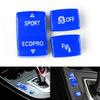 3pcs Car Gear Position Panel Button Knob Covers Blue Accessories For BMW 1 2 3 4 Series F20 F21 F22 F23 F30 F31 F34 F32 F33 F36
