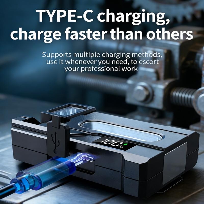 2PCS Magnetic Work Light With Type C Fast Charging IP68 Waterproof Rotatable Head For Technicians Repair And Cave Exploration