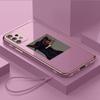 Luxury Plated TPU Phone Case With Lanyard for Samsung Galaxy A04 05s A13 A14 A24 A54 A34 Note20 S23 Ultra Cases A14 Cute Doberman Pinscher Cover