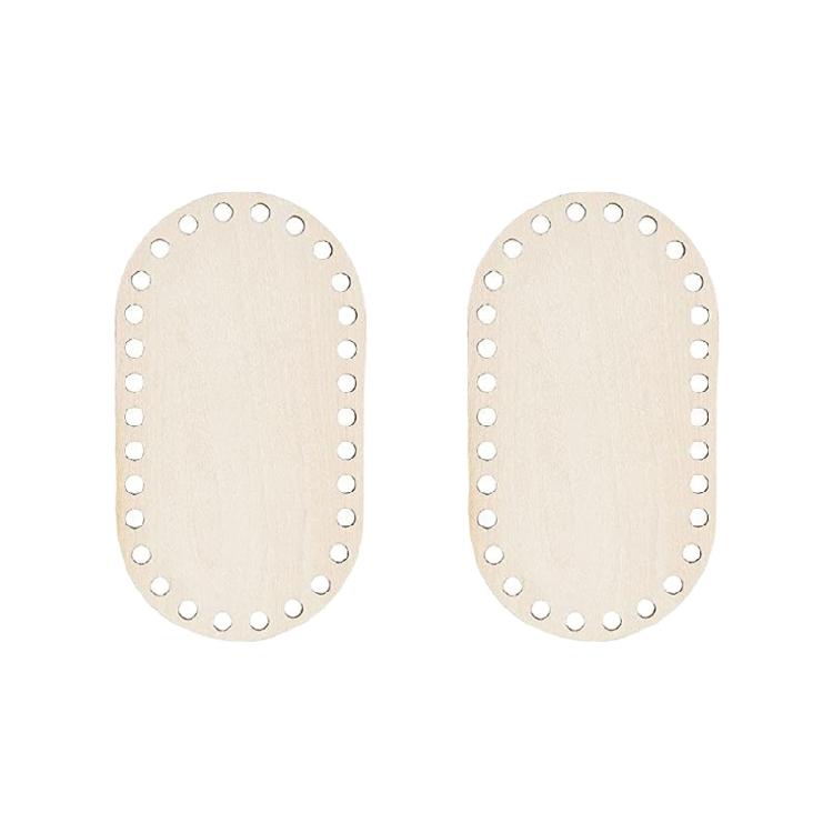 2Pieces Wood Crochet Basket Base Blank Basket Bottoms for Crochet Basket Crafting Crochet Bag Making Sewing Accessories