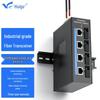 Huigu Industrial DIN Rail Fiber Optic Transceiver Switch