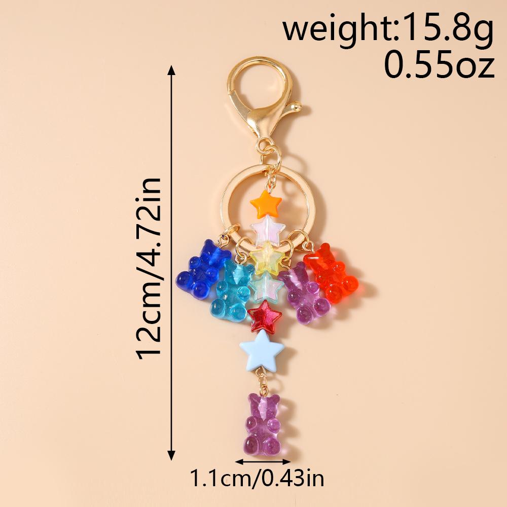 Cute Resin Gummy Bear Key Chain 3D Animal Key Ring Pendants for  Women Girls Handbag DIY Kid's Jewelry Gifts