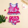 Exclusive Girls' Fish Scale Print Swimsuit Set