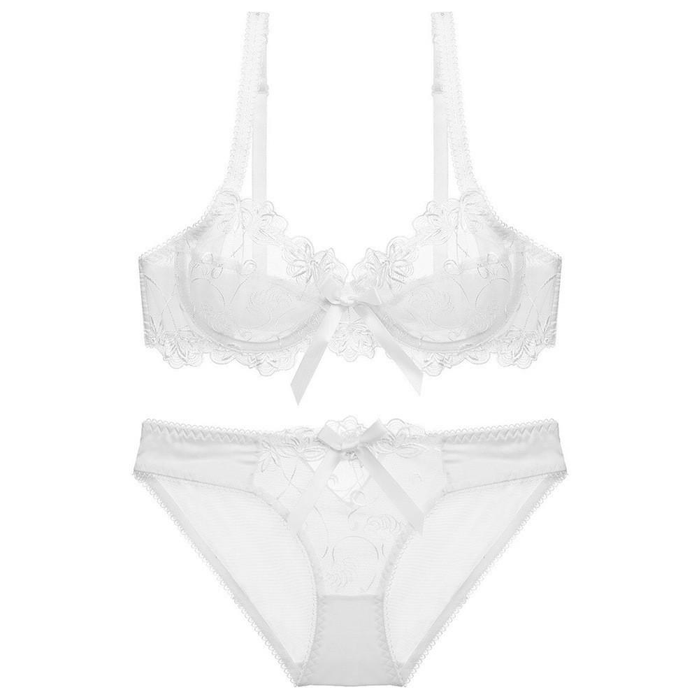 Sexy Plus Size Lingerie Set: Sheer, Anti-Sag, Lace Bra for Smaller Bust Look