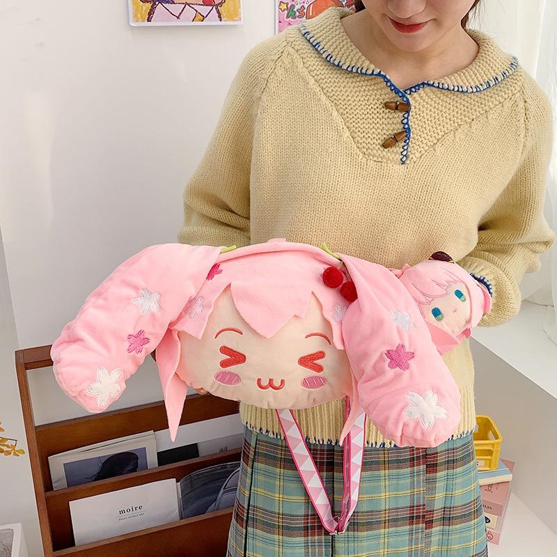 Women's Bag Plush Bag New Messenger Bag Hair Cute Girl Cartoon Handbag Small Bag Hatsune
