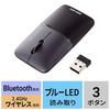 SANWA SUPPLY Mobile Mouse, Bluetooth/Wireless (USB A) Combo (Dual Mode), Rechargeable, Slim and Compact, Black, SLIMO Series, MA-WBBS310BK