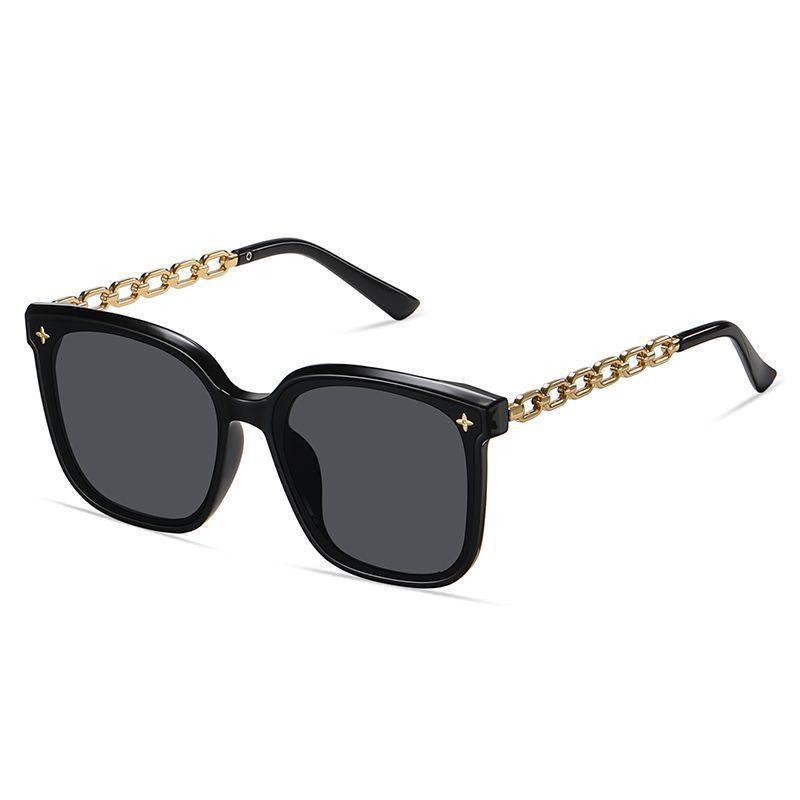 

Square Large Frame Sunglasses Women s UV Protection Sunglasses Retro Metal Rice Nail Black Frame Sunglasses Frame