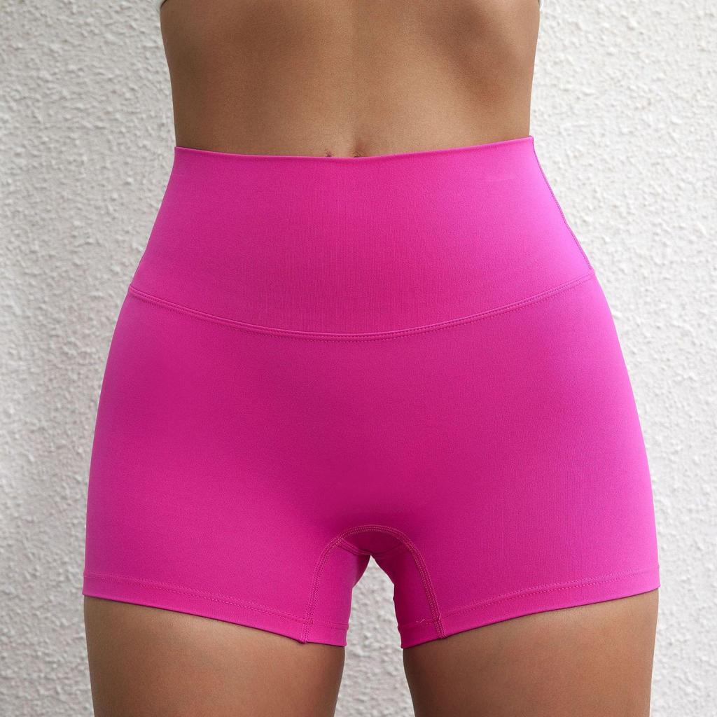 Plain Color High-Stretch Yoga Shorts - Soft, Three-Quarter Length Base Layer