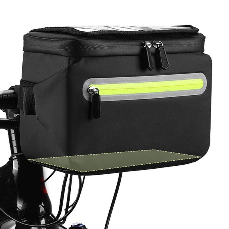 Reflexní taška na řídítka pro cyklistiku Vodotěsná taška na řídítka kola Přední úložná kapsička Dotykové obrazovky Držák na telefon na kolo