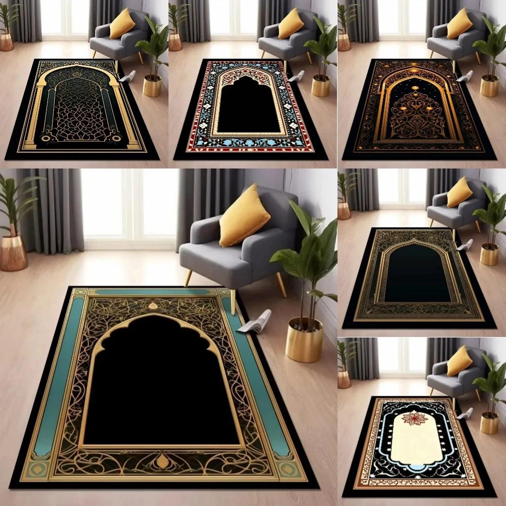 Luxuriöser Gebetsteppich für Wohnzimmer und Schlafzimmer Weicher Rutschfester Boden Teppich Bequemer Islamischer Gebetsteppich mit Elegantem Design