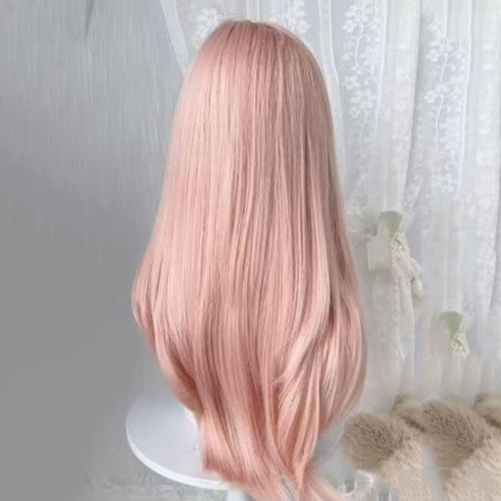 Harajuku Long Straight Synthetic Hair Lolita Halloween Cosplay Wig with Bangs for Women