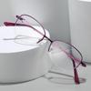 Fashionable Metal Semi-Rimless High-Definition Myopia Glasses Comfortable Eye Protection with Anti-Blue Light Eyeglasses Unisex