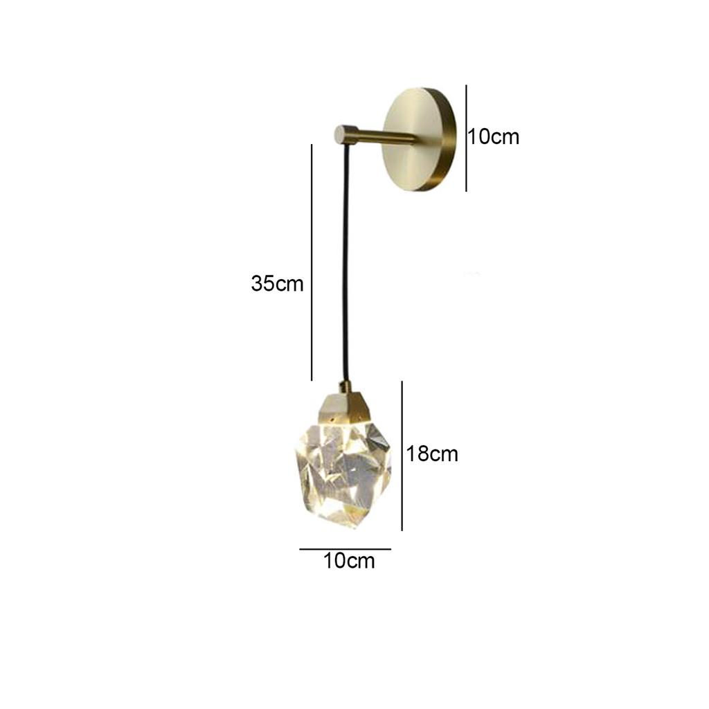 All Copper Luxury Crystal LED Wall Light Modern Living Room Background Wall Sconce Home Decoration Bedside Hanging Lamp